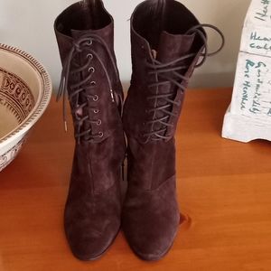Brown suede boots
